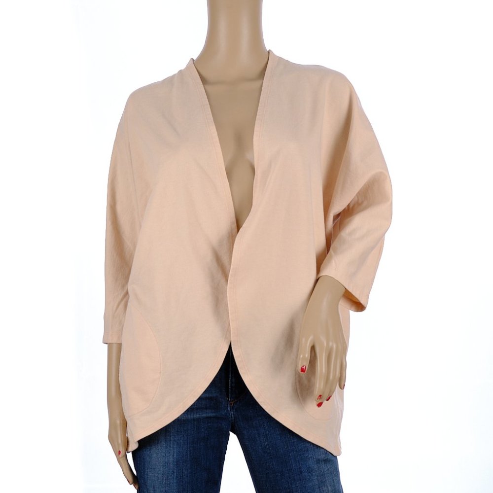 LOGO Lori Goldstein Beige Cardigan Medium